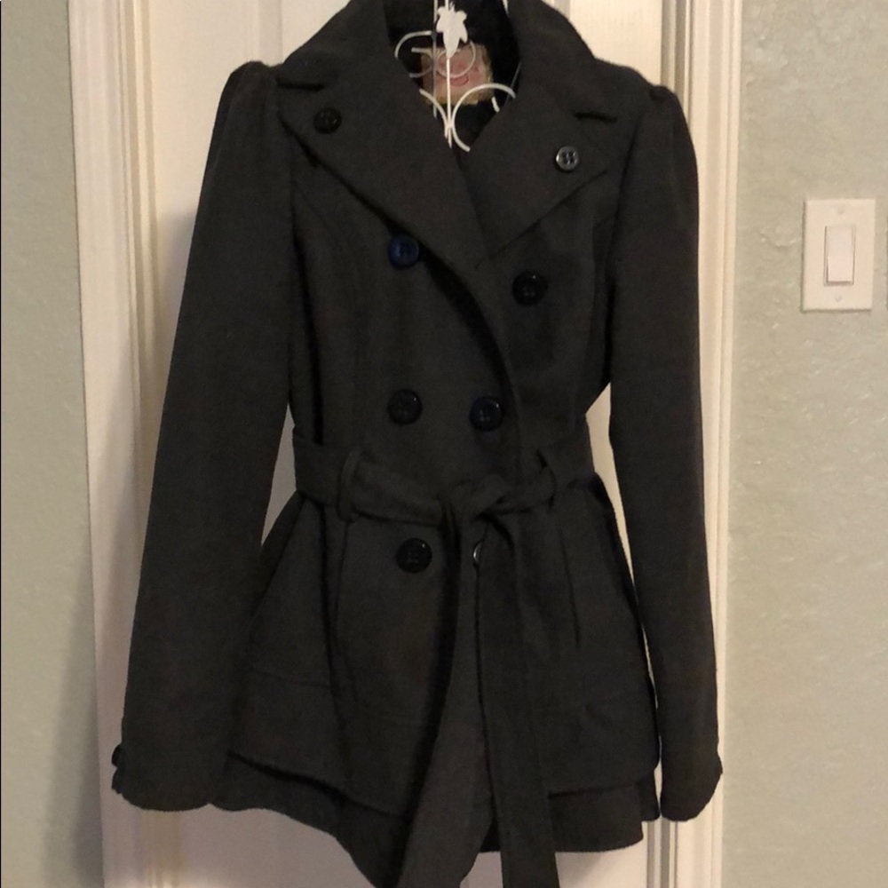 Gray wool pea coat